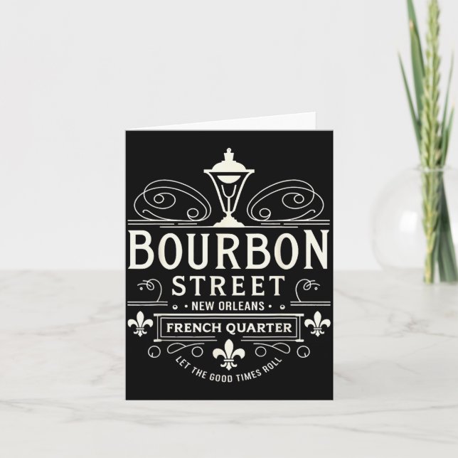 Tarjeta New Orleans French Quarter Bourbon Street Louisian (Anverso)