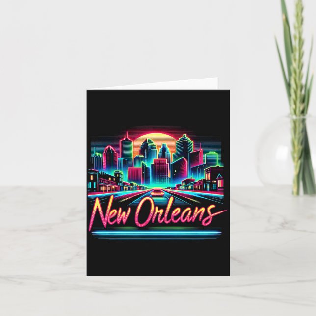 Tarjeta New Orleans Louisiana Shirt La 80s 90s Retro City  (Anverso)