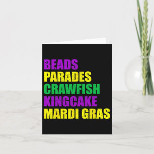 Tarjeta New Orleans Mardi Gras Beads Desfile de peces gord