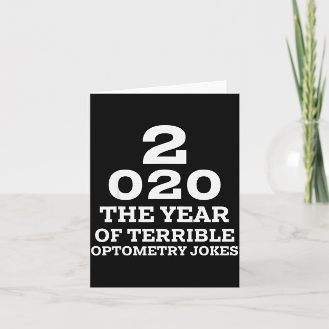 Tarjeta New Year 2020 And Bad Optometry Jokes Eye Chart  (Anverso)