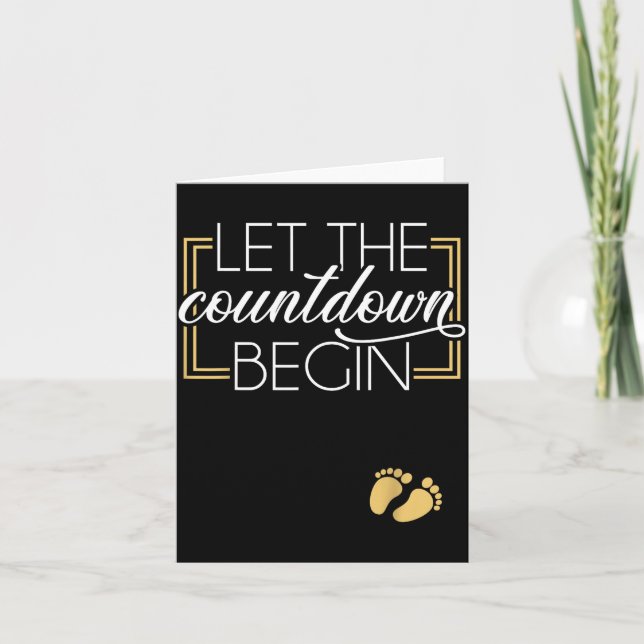 Tarjeta New Year Christmas Pregnancy Announcement Countdow (Anverso)