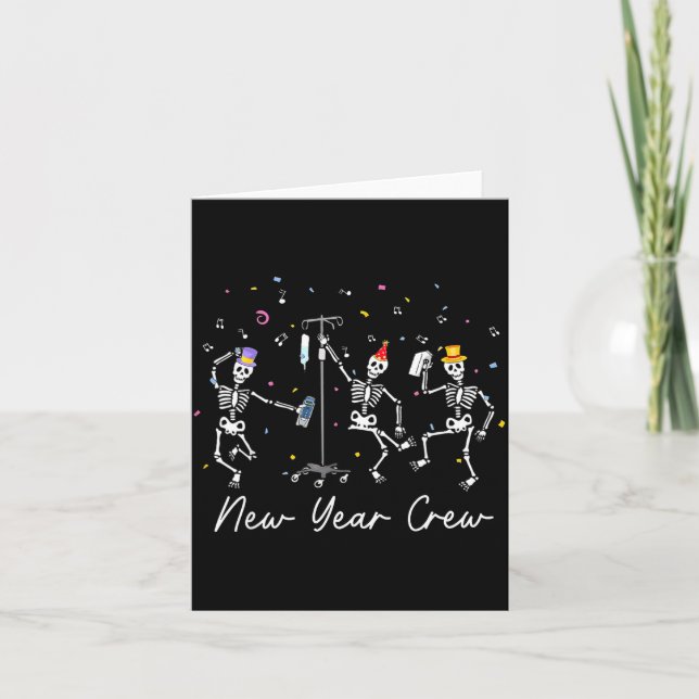 Tarjeta New Year Crew Skeleton Nurse Crew Er Icu New Year  (Anverso)
