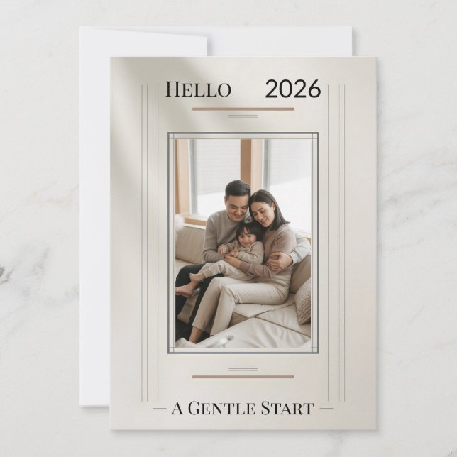 Tarjeta New Year Family Photo Card (Anverso)