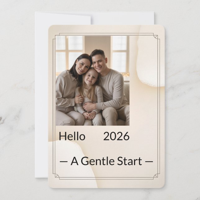 Tarjeta New Year Family Photo Card (Anverso)