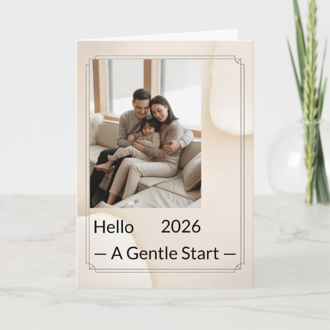 Tarjeta New Year Family Photo Card (Anverso)