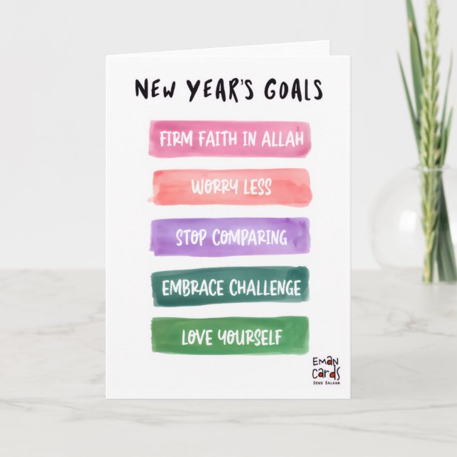 Tarjeta New Year Muslim Goals Card (Anverso)