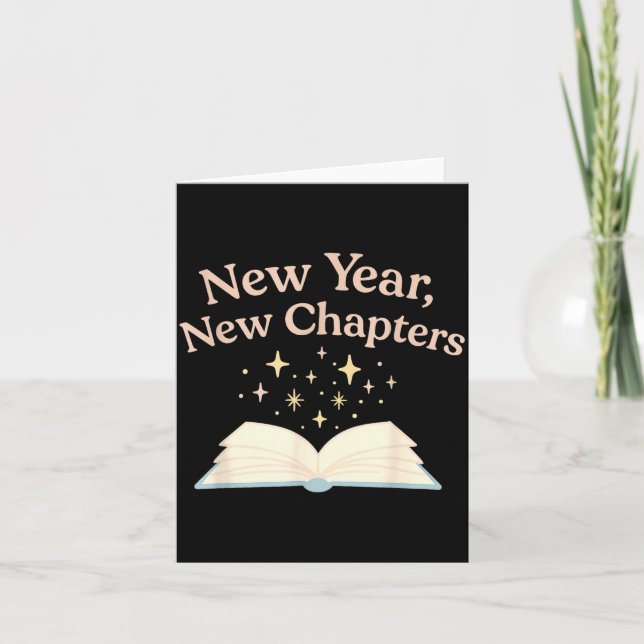 Tarjeta New Year New Chapters Cozy Reading For Book Lovers (Anverso)