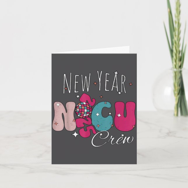 Tarjeta New Year Nicu Nurse Crew Celebration Uni-adults -  (Anverso)