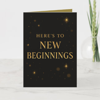 Tarjeta New Year Reflection Card – Black and Gold Design