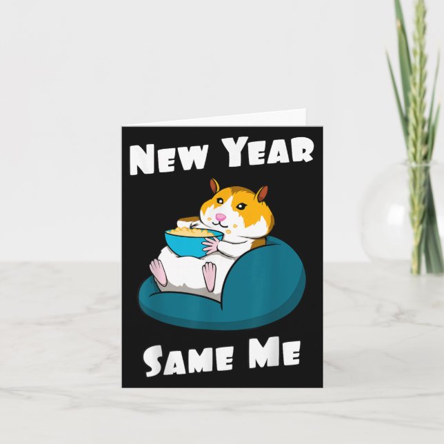 Tarjeta New Year Resolution New Year Same Me Funny Cute Fa (Anverso)