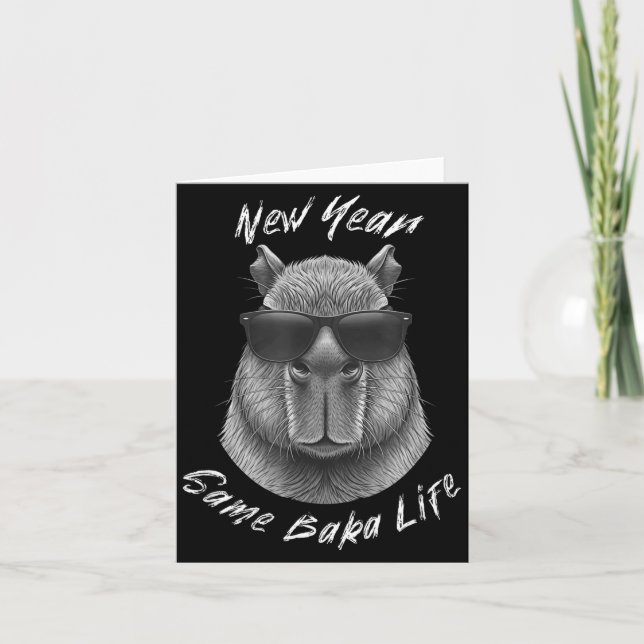 Tarjeta New Year Same Baka Life Capybara Joke  (Anverso)