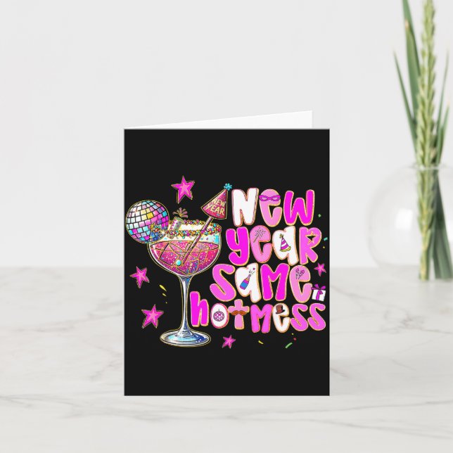 Tarjeta New Year Same Hot Mess Martini Tail New Year Women (Anverso)