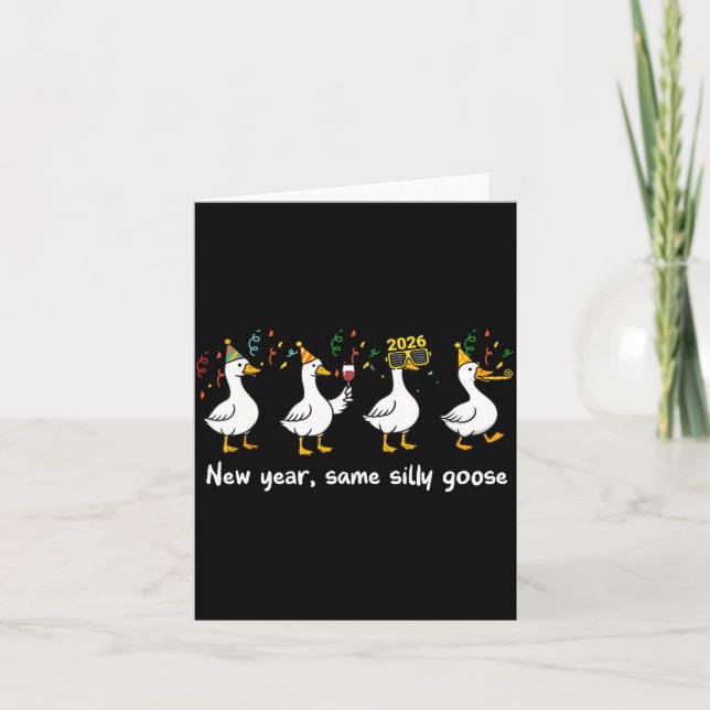Tarjeta New Year Same Silly Goose Family Matching New Year (Anverso)