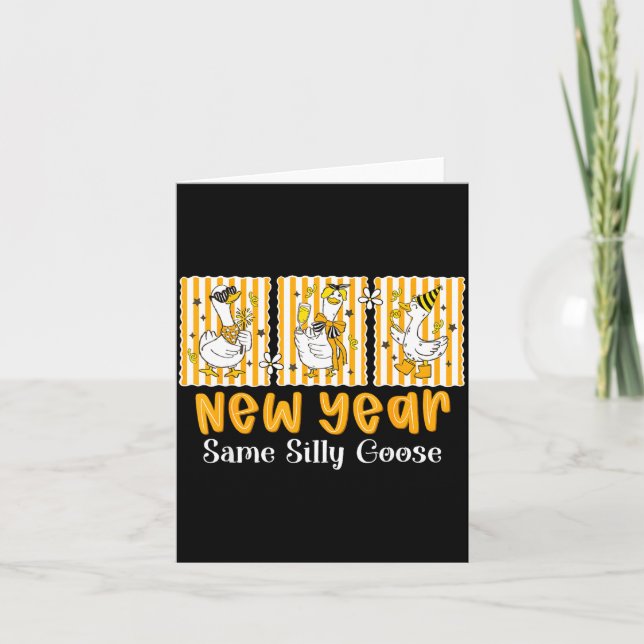 Tarjeta New Year Same Silly Goose Funny 2026 New Year Teac (Anverso)