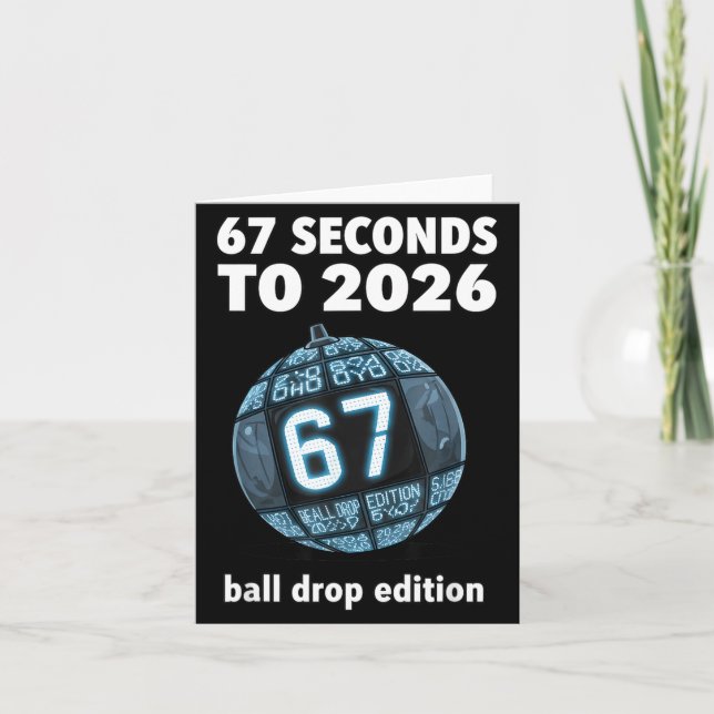 Tarjeta New Year's Day Ball Drop Countdown Funny Brainrot  (Anverso)