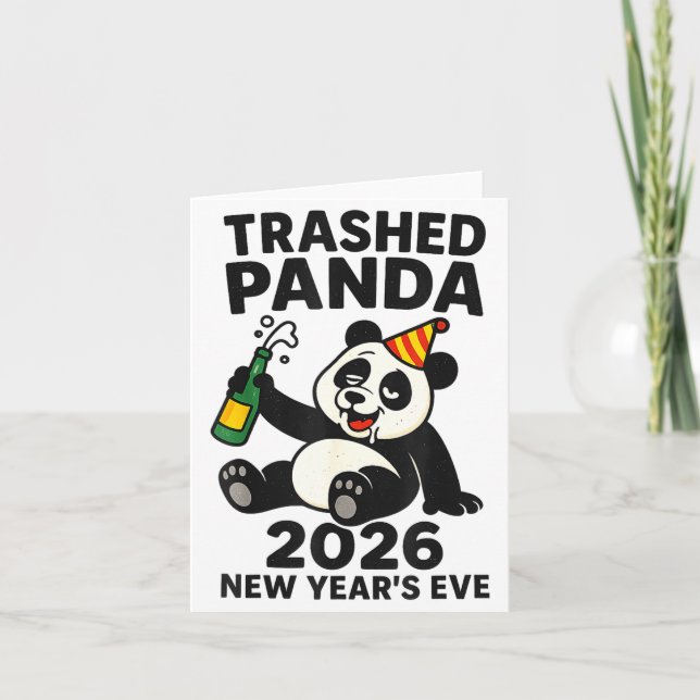 Tarjeta New Years Eve 2026 Trashed Panda Premium  (Anverso)
