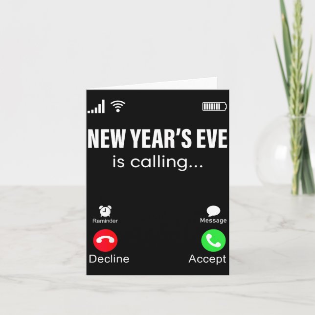 Tarjeta New Years Eve Is Calling Funny Happy New Year 2026 (Anverso)