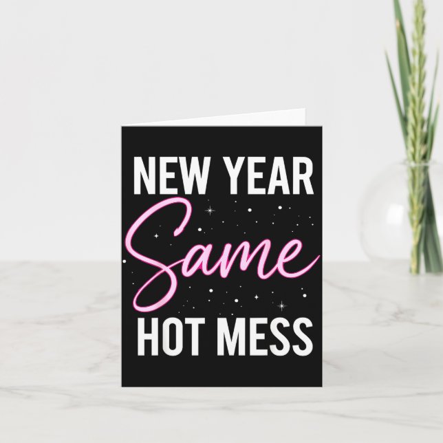 Tarjeta New Years Eve Outfits Women, Funny New Year Same M (Anverso)
