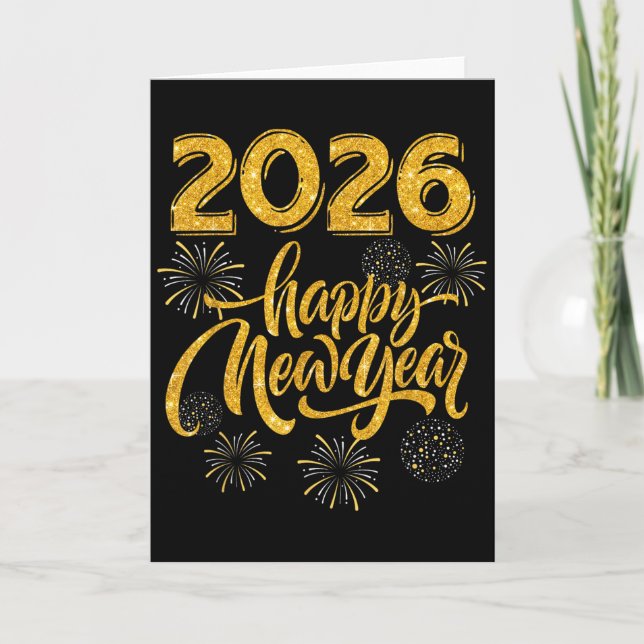 Tarjeta New Years Eve Party Supplies 2026 Happy New Year F (Anverso)