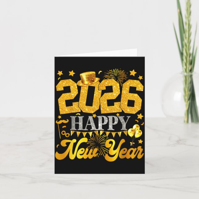 Tarjeta New Years Eve Party Supplies 2026 Happy New Year F (Anverso)