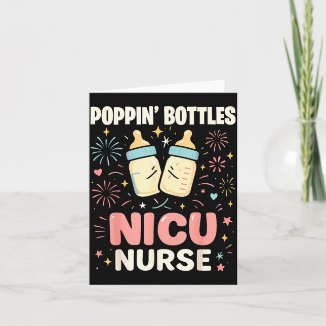 Tarjeta New Years Shirt, Nurse Png Bottles For The New Yea (Anverso)