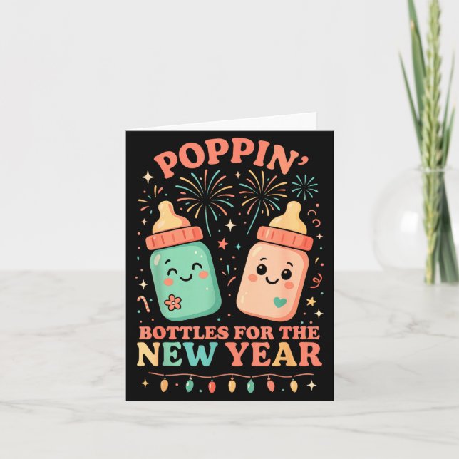 Tarjeta New Years Shirt, Nurse Png Bottles For The New Yea (Anverso)