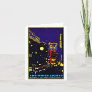 Tarjeta New York City 1925 en la noche