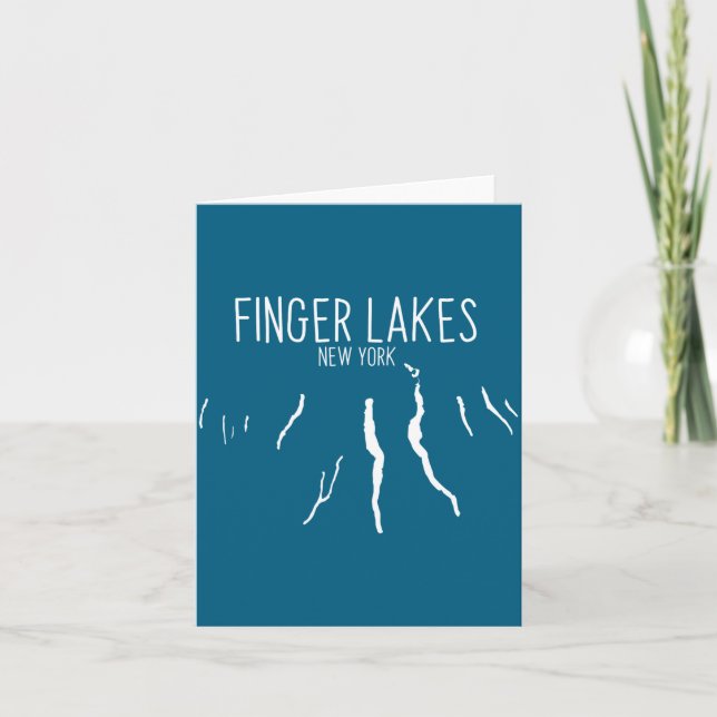 Tarjeta New York Finger Lakes Map Design  (Anverso)