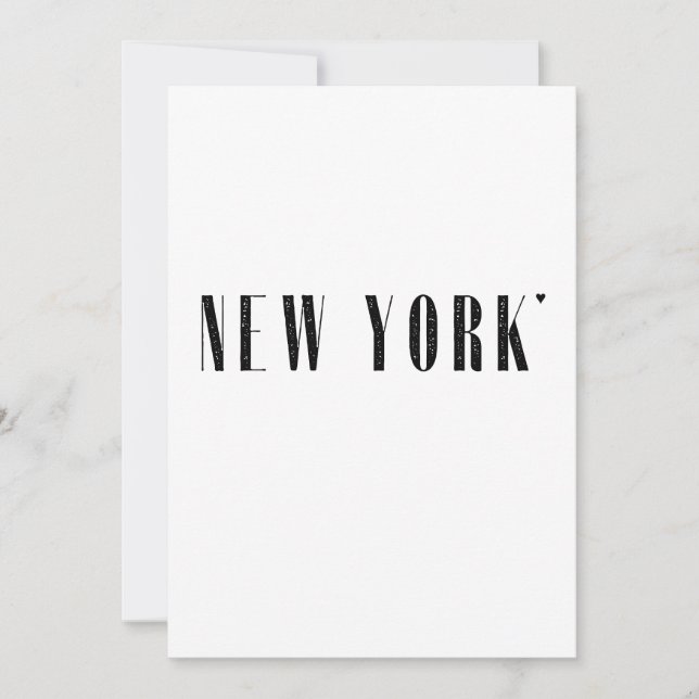 Tarjeta New York - minimalistic typography card (Anverso)