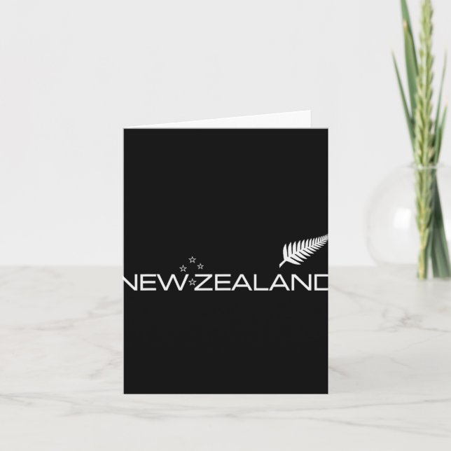 Tarjeta New Zealand Fern Flag Athletic Srts Style Tee  (Anverso)
