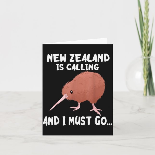 Tarjeta New Zealand Is Calling Kiwi Bird Wildlife Animal  (Anverso)