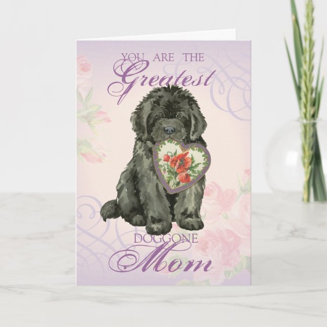 Tarjeta Newfie Heart Mom (Anverso)