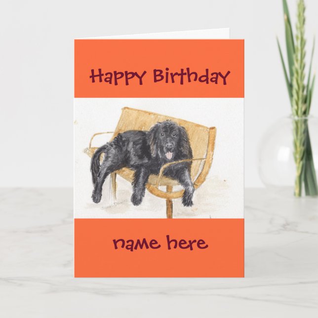 Tarjeta Newfoundland Dog Happy Birthday add name (Anverso)