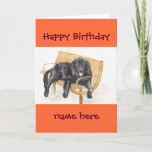 Tarjeta Newfoundland Dog Happy Birthday add name