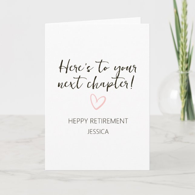 Tarjeta Next Chapter Personalized Retirement Gift (Anverso)