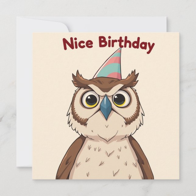 Tarjeta Nice Birthday Card - Owl Edition (Anverso)