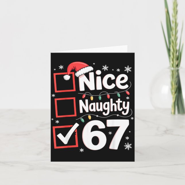 Tarjeta Nice Naughty 67 Christmas Costume 67 Meme Men Wome (Anverso)