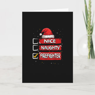 Tarjeta Nice Naughty Firefighter Christmas List