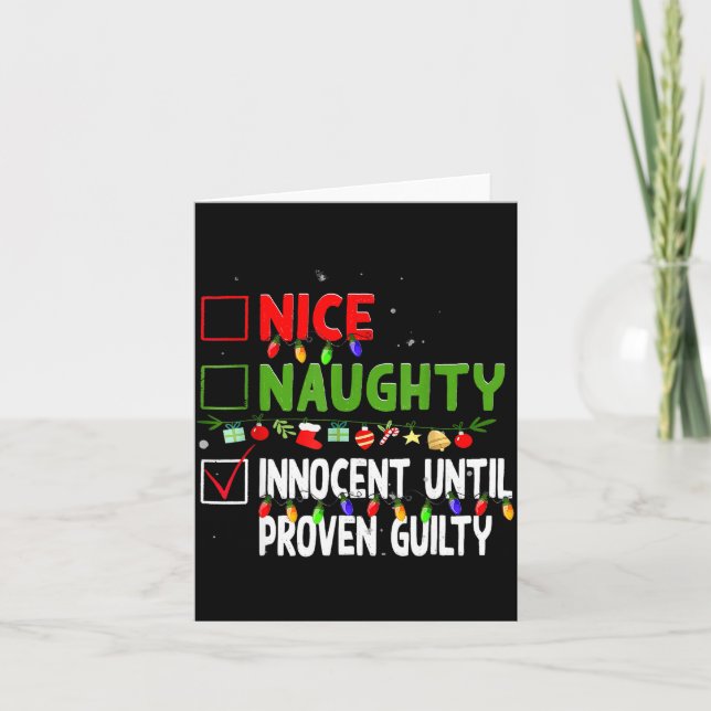 Tarjeta Nice Naughty Innocent Until Proven Guilty Family C (Anverso)