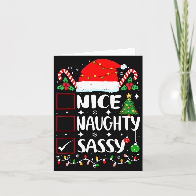 Tarjeta Nice Naughty Sy Christmas List  (Anverso)