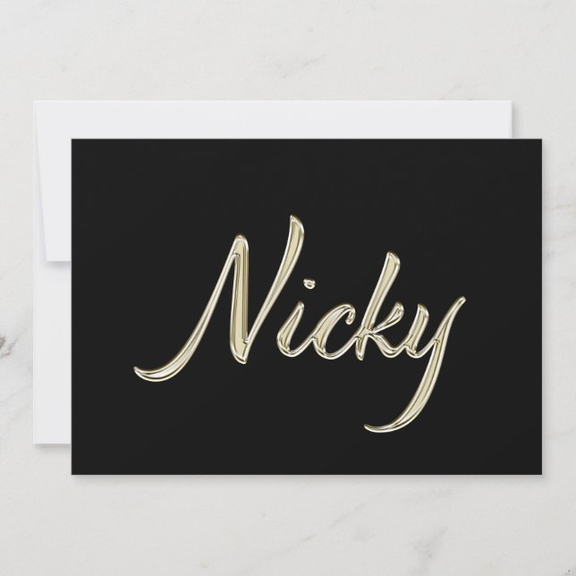 Tarjeta Nicky white gold Handwriting Karte (Anverso)