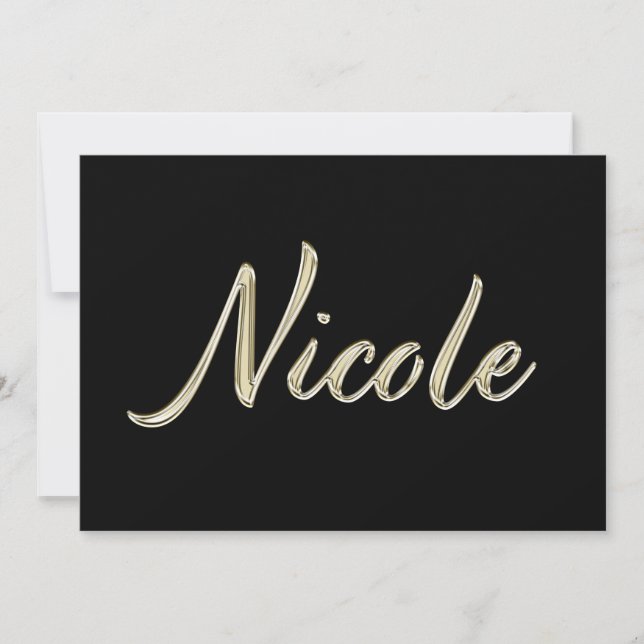 Tarjeta Nicole white gold Handwriting Karte (Anverso)