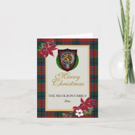 Tarjeta Nicolson Scottish Clan Tartan & Crest