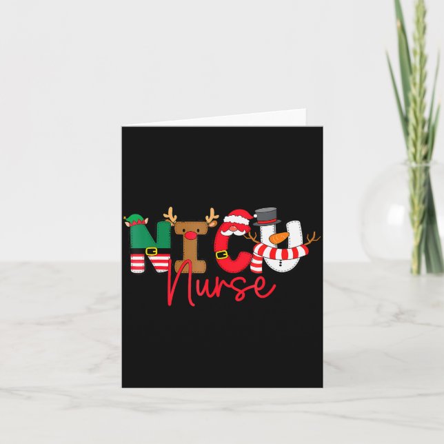 Tarjeta Nicu Christmas Shirt Nicu Nurse Xmas Party Nicu Nu (Anverso)