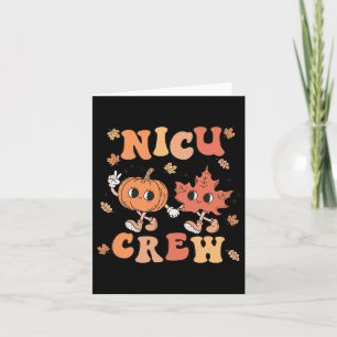 Tarjeta Nicu Crew Pumpkin Leaf Fall Nicu Nurse Halloween