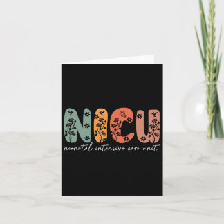 Tarjeta Nicu Enfermera Floral Nicu Boho Autobús Intensivo 