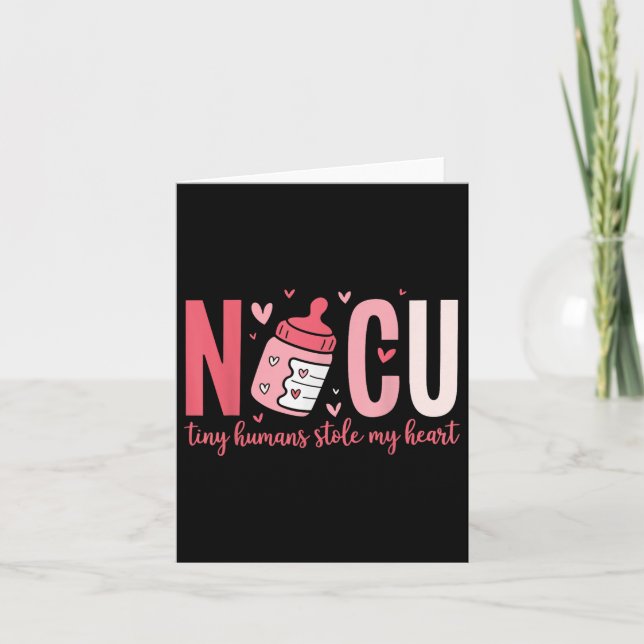 Tarjeta Nicu Enfermera, humanos pequeños, me robaron el co (Anverso)