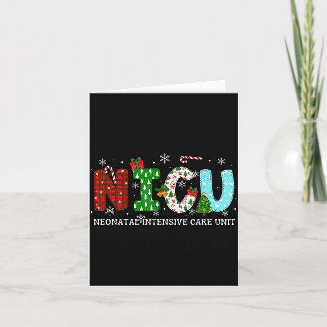 Tarjeta Nicu Nurse Christmas Neonatal Intensive Care Unit  (Anverso)