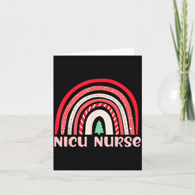 Tarjeta Nicu Nurse Neonatal Tiny Crew Christmas Holiday Nu (Anverso)