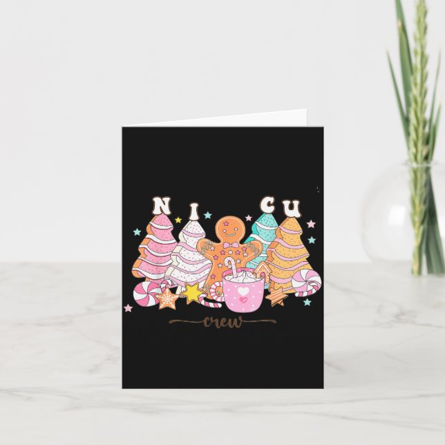 Tarjeta Nicu Nurse Xmas Gingerbread Neonatal Intensive Car (Anverso)